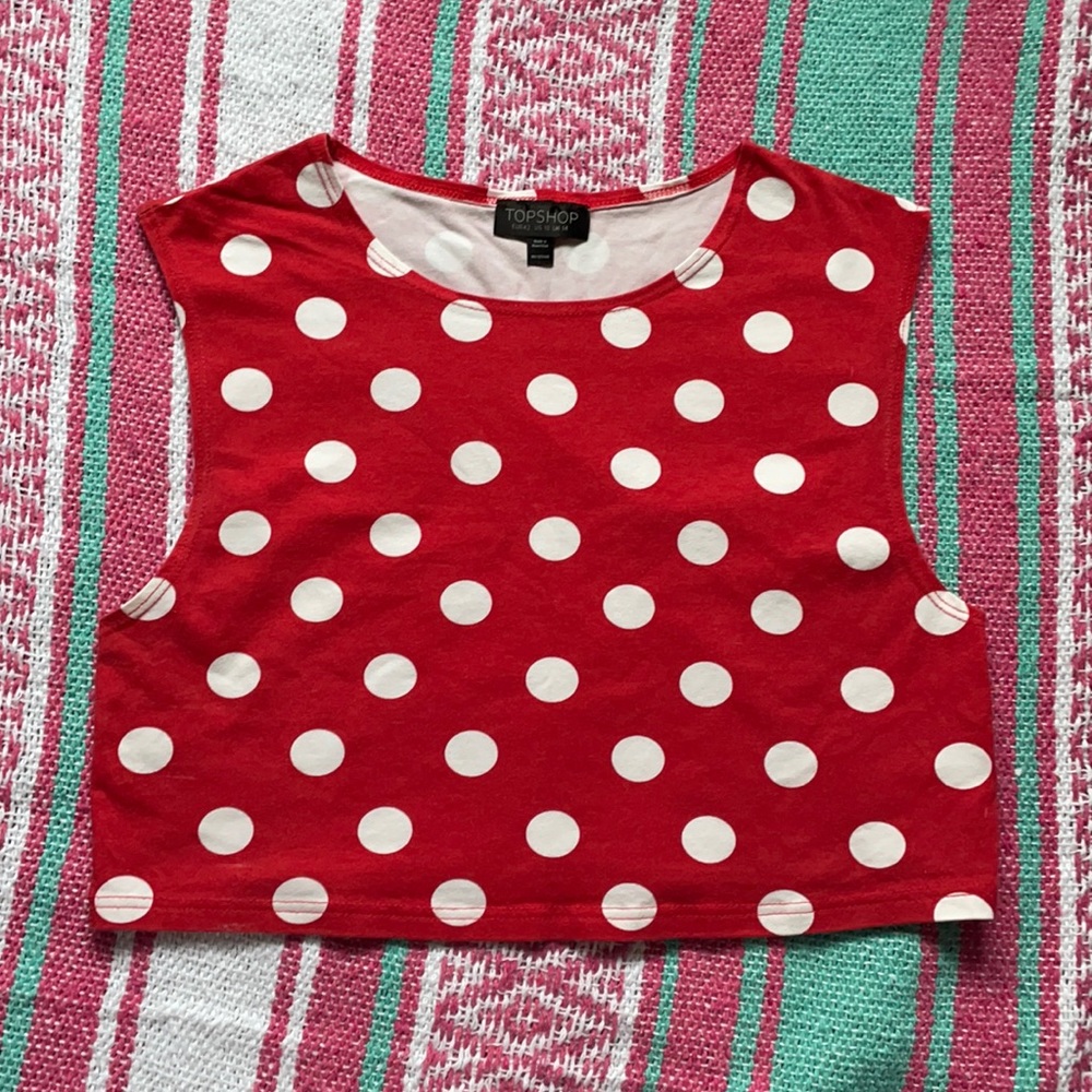 Top Shop Polka Dot Crop Top